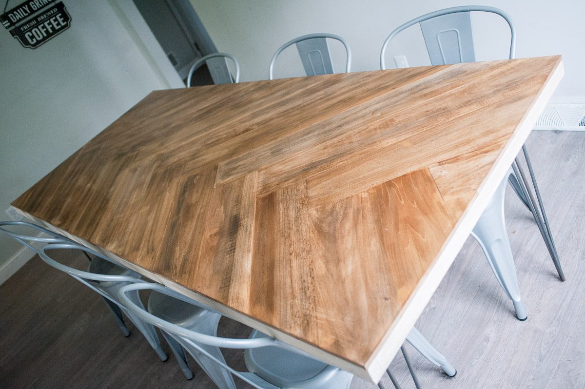 diy herringbone kitchen table table